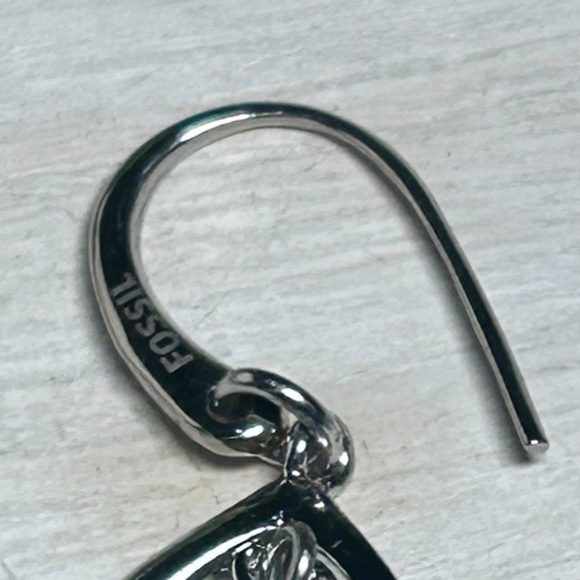 FOSSIL Boho Chic Semi-Precious Stone Dangle Earrings, silver tone - Picture 7 of 11